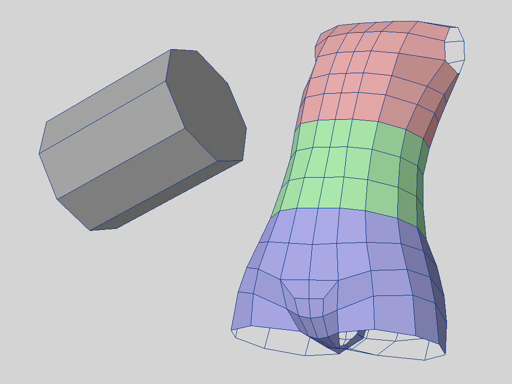 円柱からモデリングした胴体
