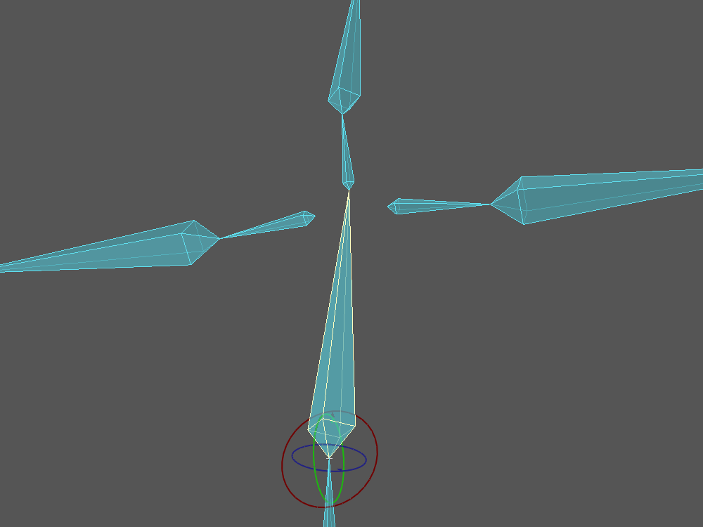 離れた位置で親子付けされたボーン