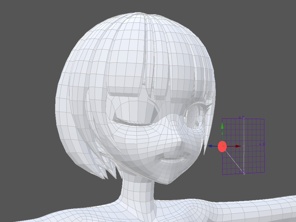 モーフリンクを使って右目をウィンクしている女性キャラクター