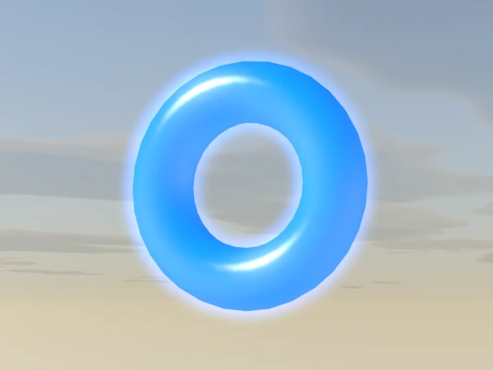 ぼんやり光る青いリング