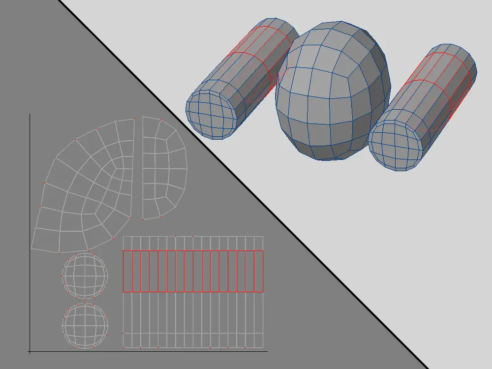 UVマップを半分展開して節約